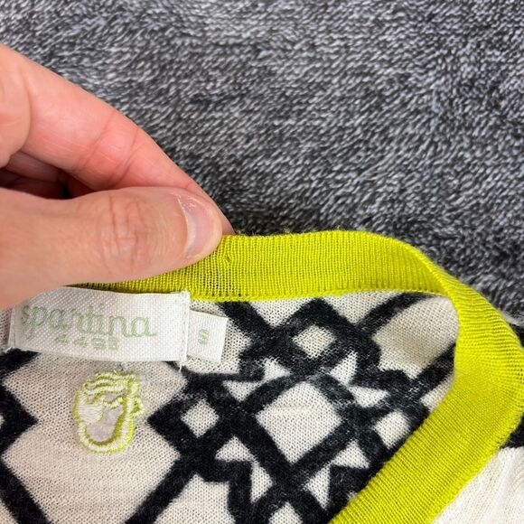 Spartina 449 100% Merino Wool Seven Oaks Cardigan Geometric Women's S *Read - Picture 5 of 15